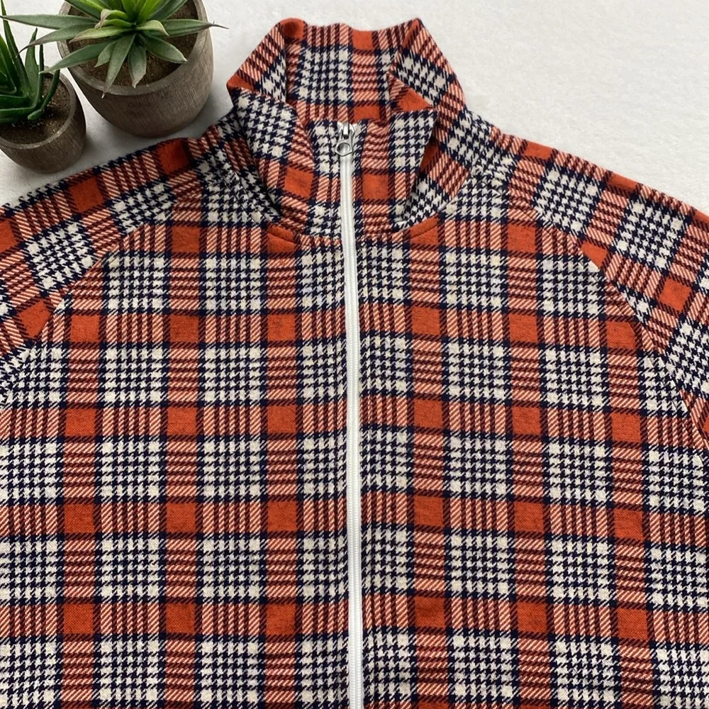Champion x Todd Snyder Wool Blend Plaid Houndstooth Full Zip Track Jacket - Picture 6 of 16